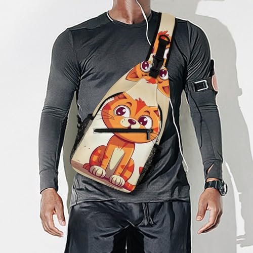 Mochila deportiva tipo sling Cat with Big Eyes para senderismo miniatura 7