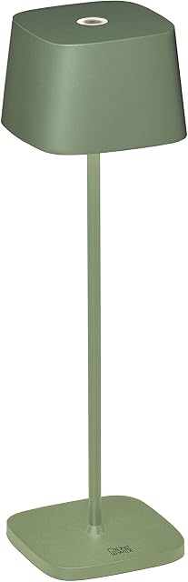 Konstsmide Rechargeable Battery Operated Cordless Table Lamp Touch Control Dimmer and 2 Colour Modes USB Charging Dock Included Battery Powered Light for Indoor or Outdoor Use, Green