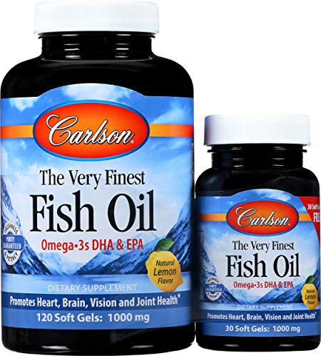 Carlson - The Very Finest Fish Oil, 700 mg Omega-3s, Norwegian, Sustainably Sourced, Lemon, 120+30 soft gels