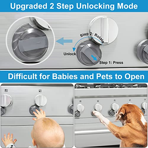 Gas Stove Knob Locks For Child Safety, Aosite 5 Pack Child Proofing Oven Knob Lock Upgraded 2 Step Unlock Stove Guard With Strong Adhesive,1 Pcs Oven Safety Locks For Babies #TOP1