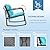 Greesum 3 Pieces Rocking Rattan Wicker Bistro, Patio Furniture Set with Soft Cushion and Glass Coffee Table, Design for Poolside Yard Garden, Blue