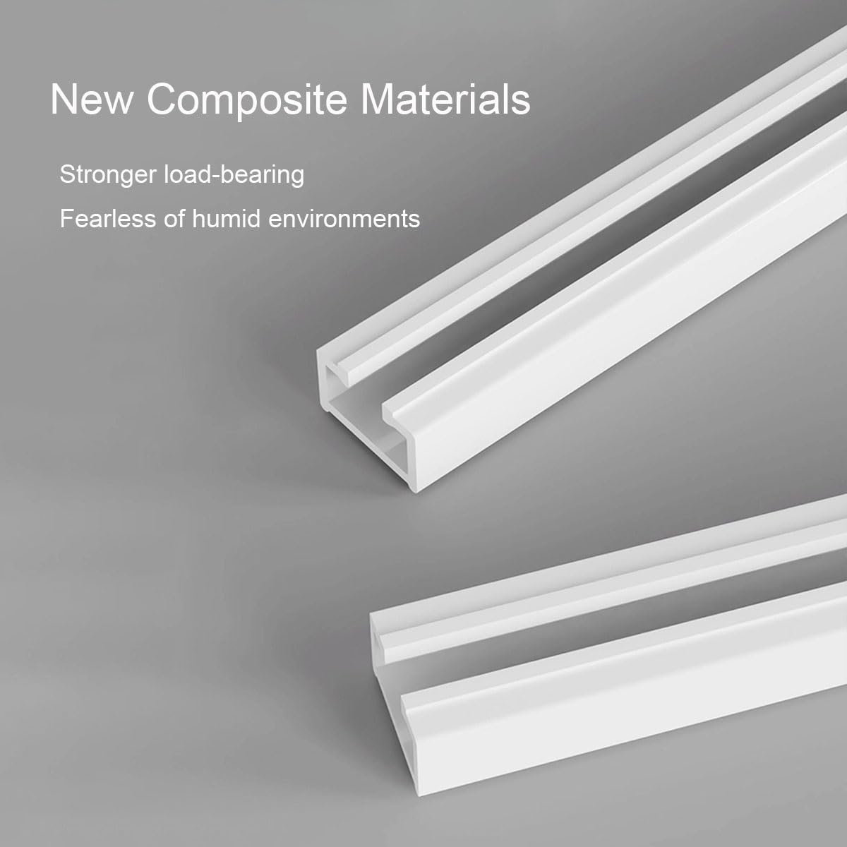 Système de rails de rideaux adhésifs sans perçage, rail coulissant à montage au plafond ou au mur, pour cloisons de séparation de pièce et armoires, installation sans dommages, blanc