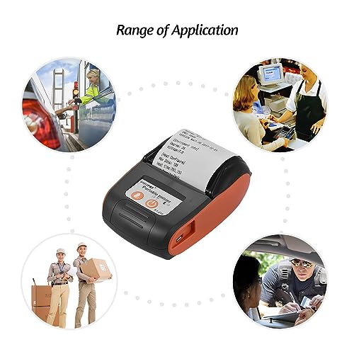 Tragbarer Thermodrucker 58 Mm – BT 4.0, 203 Dpi, 1500 MAh – Für Rechnungen, Etiketten & Co.