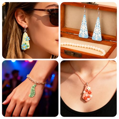 Image of ORIGACH 15 Pcs Dangle Shape Polymer Clay Cutters Set Basic Earring Clay Cutter DIY Craft Supplies Clay Sculpting Tools for Earring and Jewelry Making