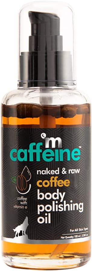 Coffee Body Polishing Oil (100ml) for Reducing Stretch Marks and Cellulite | With Olive Oil and Vitamin E for a Soft and Moisturized Skin | Natural and Vegan Oil for Daily-Use