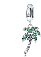 Vista 1 de Abalorio de palmera de plata de ley 925 con palmera de coco para pulsera Pandora
