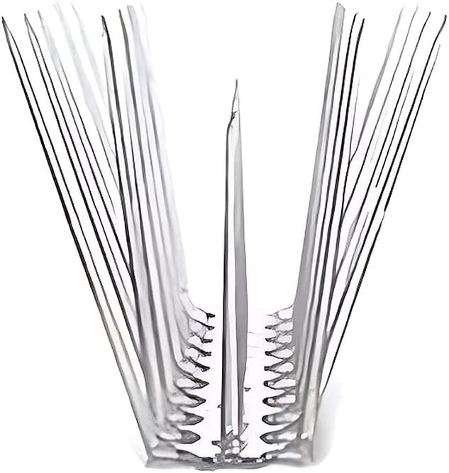 (Pack of 60) Spikes for Bird & Pigeon with (Double Sided Tape), Bird Spikes, Pigeon Control Spikes, Pest Control Pigeon Problem Solutions Plastic