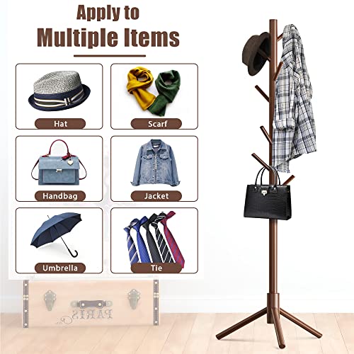 Haddockway YX01-001C Wooden Coat Rack Stand thumb #5