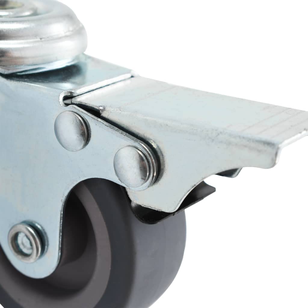 12 ruedas giratorias con agujero trasero de 50 mm, material de goma TPR, capacidad de carga de 35 kg, 6 ruedas con freno, para taller, transporte, plataforma, almacén, operación industrial