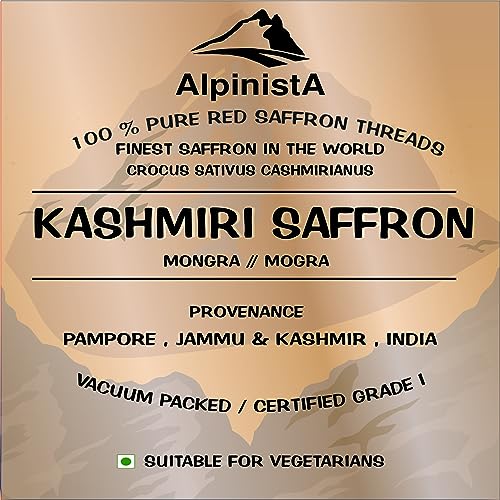 Image of Alpinista kesar Saffron Original Kashmiri /Kumkuma Puvvu | Saffron for pregnant women, Pooja rituals & Food for Biryani, Beauty, Improved Health and Tilak (Pack of 4 (1gram))