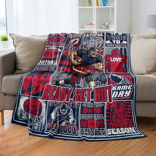 Auxddn Football Gifts for Men Boys Football Blanket Footballs Lover Fans Gift 60x50 Throws Blankets Sports Merch Gear Presents for Birthday Game Day Fathers Day