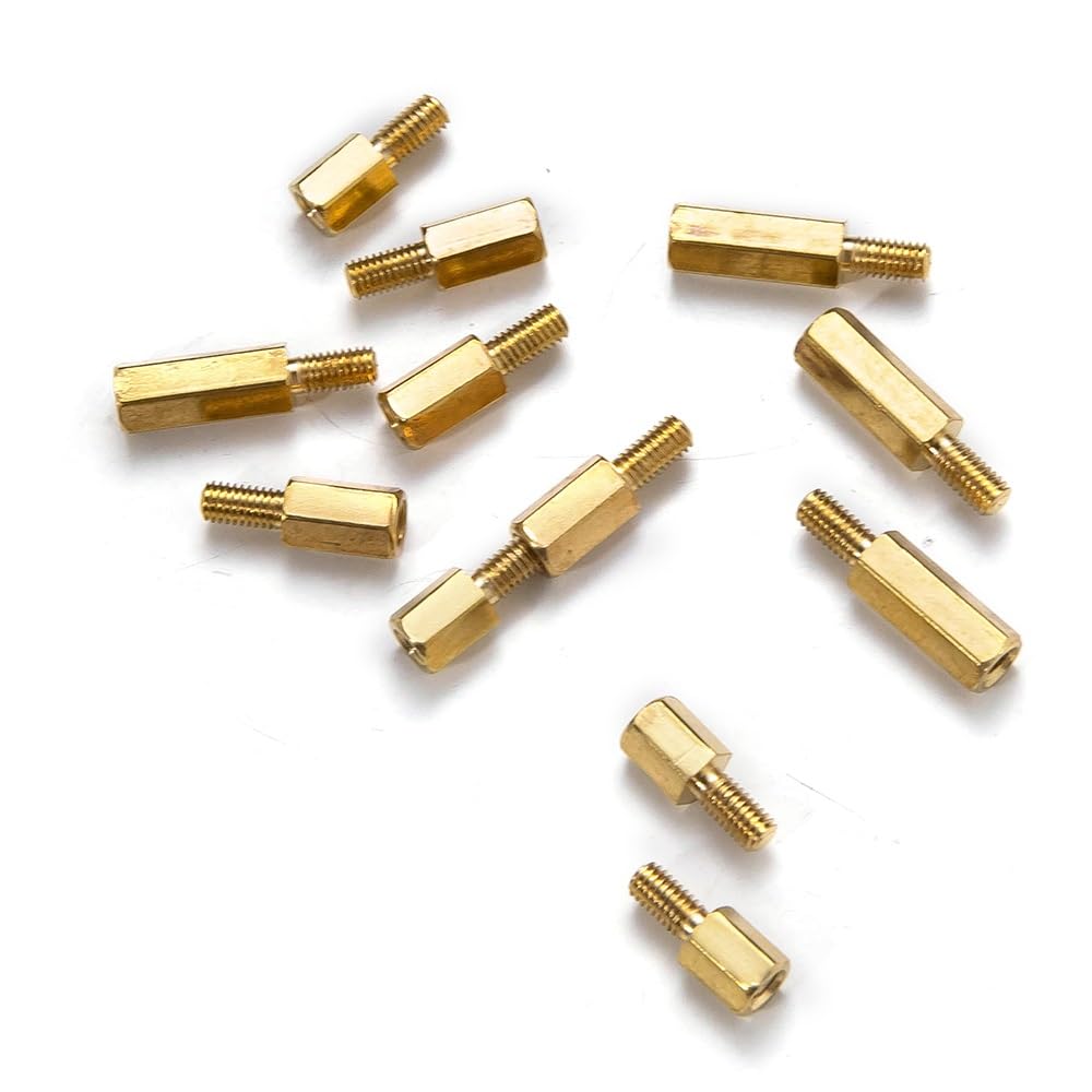 Gwint mosiężny Hexagonal Copper Column，Single-Head Stud Column， 20/50pcs Hex Brass Standoff Spacer Screw Thread M3*L+6mm Pillar Computer PC Motherboard Male To Female Standoff Spacer(15mm 20pcs)