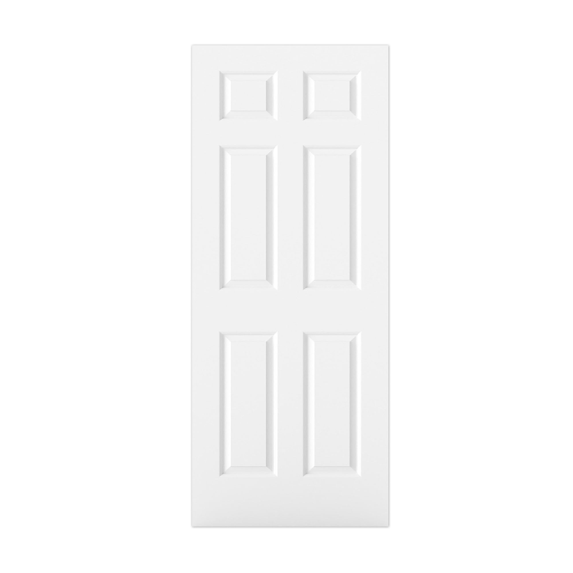 barnsmith 32x80 in raised 6-panel textured white primed molded door slab, classic style paintable hollow core interior door panel, for pocket, swing, sliding door, durable and lightweight