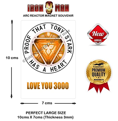 Image of Superhero Ironman Arc Reactor Nanotech Waterproof Digital Picture Magnet. Large Size 10cms x 7cms; Multi Color 1 Piece Ironman Arc Reactor Office Fridge Magnet. Iron Man Gift Souvenir AV-6