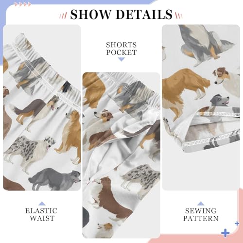 Cute Australian Shepherd Pattern Lounge Pajama Pants Soft PJ Bottoms for Sleepwear Ages 6-14 Years4