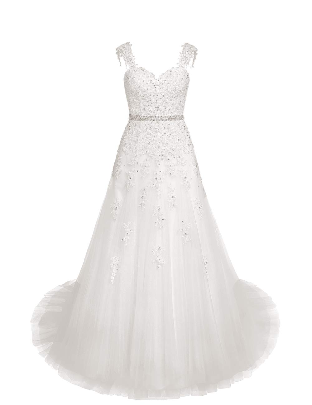 A-Line Abiti da Sposa Civil Office Dresses Backless, Avorio, 56