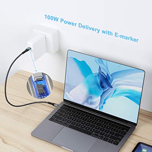 Fasgear Usb C To Usb C Cable, 6Ft 10Gbps Usb 3.1 Gen 2 Type C 100W Fast Charge 5A Power Delivery, 4K@60Hz Video Output, Compatible For Oculus Quest,Macbook,Matebook,Ssd And Other Usb-C Device (Black) #TOP2