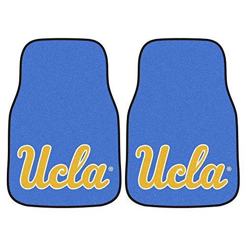 FANMATS 5427 UCLA Bruins Front 2-Piece Team Logo Carpet Car Mat Set, Front Row Automotive Floor Mats, Non-Slip Backing, Team Colors