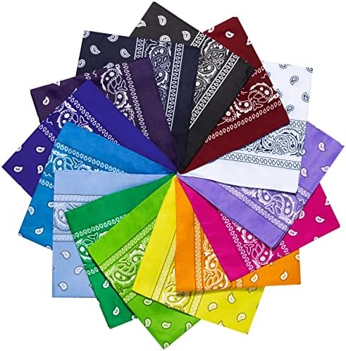 YHmall Paisley Bandana voor dames en heren, verpakking van 10-14 stuks