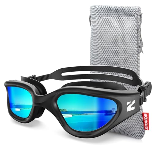 ZIONOR Swim Goggles Adult G1 Air Polarized Anti-Fog Swimming Goggles for Women Men Soft Silicone Strap Outdoor