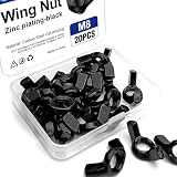 20PCS M8 Metric Wing Nuts kit, Zinc Plating-Black Wing Nuts Butterfly Fasteners, Hand Twist Tighten Ear Butterfly Nut Kitfor Easy Assembly and Secure Fit Furniture