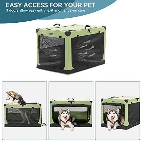 Petsfit Hundebox faltbar, Hundebox für zuhause Verstellbarer Stoffbezug mit Spiraleisenrohr, Hundetransportbox Auto Stoff für große mittlere kleine Hunde,Leicht zu Verstauen