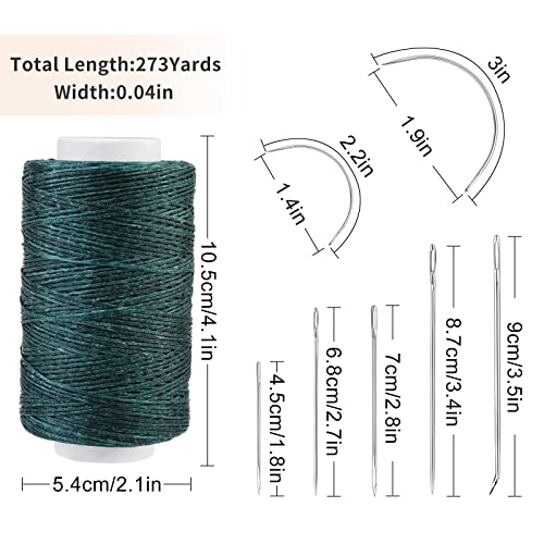 Namner Leather Waxed Thread, 250M Sewing Waxed Cord with Heavy Duty Needles - Image 2