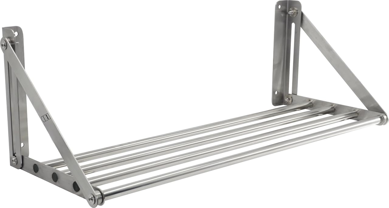 METRO Professional ƒtagre Murale Pliante GFWS1180, Acier Inoxydable, 80 x 30 x 26.5 cm, 30 KG, argentŽ