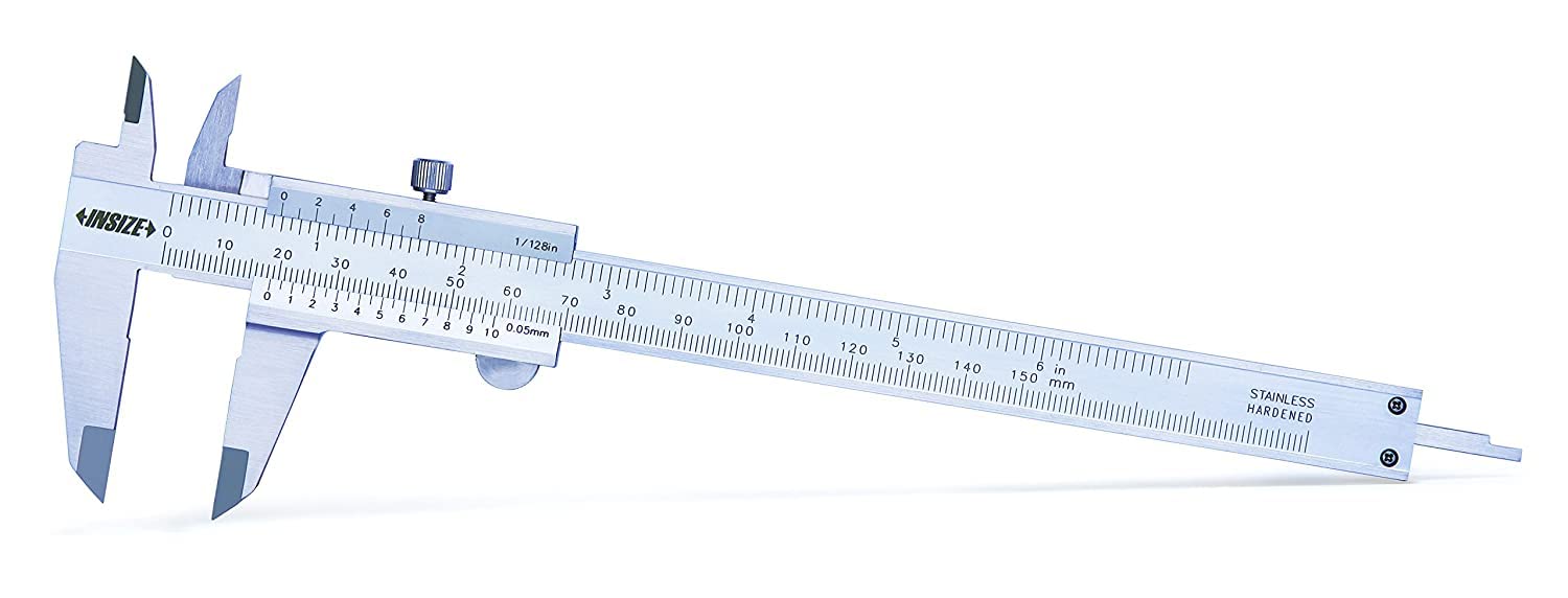 INSIZE Vernier Caliper, 0-150mm/0-6, Silver,Small,1205-1502S