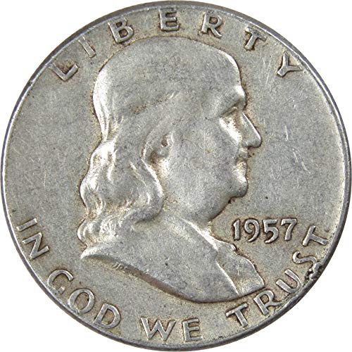 1957 Franklin Half Dollar AG About Good 90% Silver 50c US Coin...