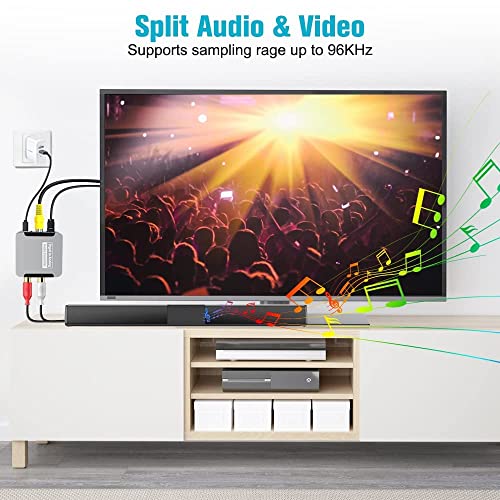 Tobo Digital to Analog Audio Converter for TV, Optical to RCA Converter for DVD PS4 X-box Amp Bluray, Digital Optical Coaxial to AUX Stereo L/R RCA & 3.5mm Audio Converter for Home Cinema Speaker-TD-886H. 8 51Y+Xm1Vz0L