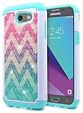 Galaxy J3 Luna Pro Case, J3 Prime / J3 Eclipse / J3 Emerge / Amp Prime 2 / Express Prime 2 / Sol 2 / J3 2017 / J3 Mission, NageBee Glitter Diamond Protective [Studded Rhinestone Bling] -Wave