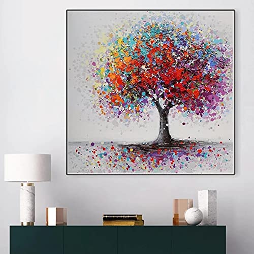 Affiches d'arbres colorés pour la décoration de salon moderne contemporain