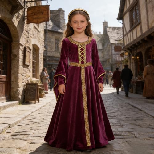 Disfraz de Princesa Medieval para Niñas 2PCS miniatura 6