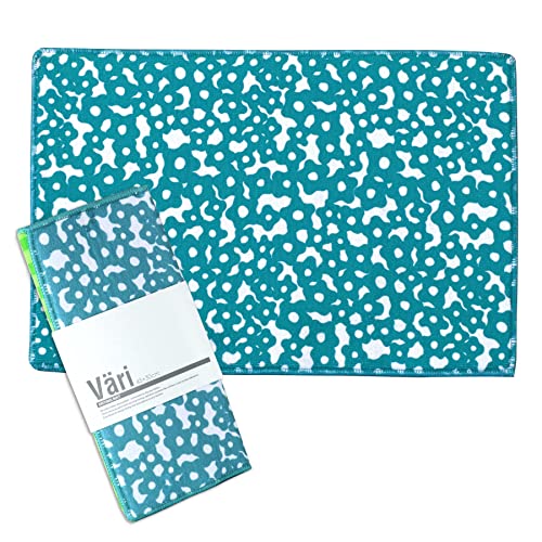 SPICE OF LIFE 水切りマット ドライングマット Vari フラワーグリーン 45×30cm マイクロファイバー リバーシブル ループ付き JLLY7020GR