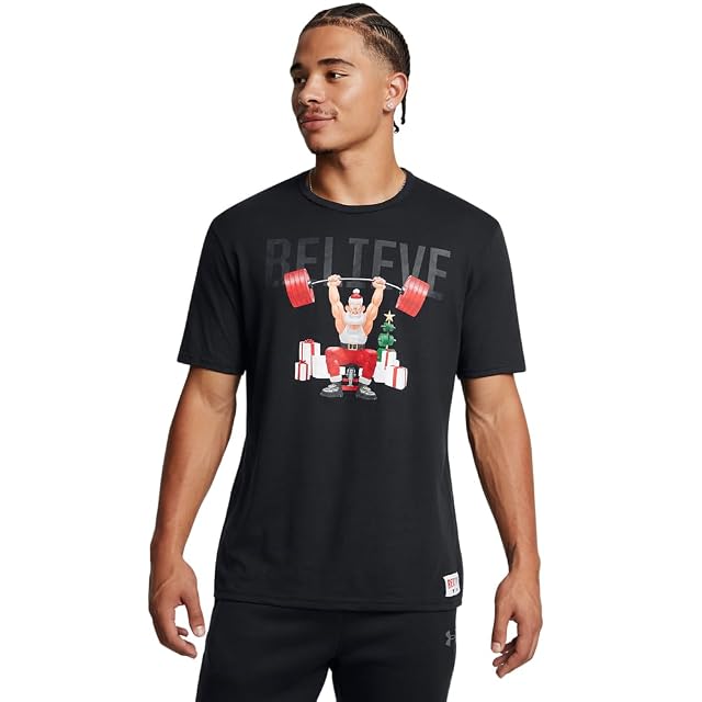 Under Armour Mens Project Rock Red One Believe Short Sleeve T Shirt
