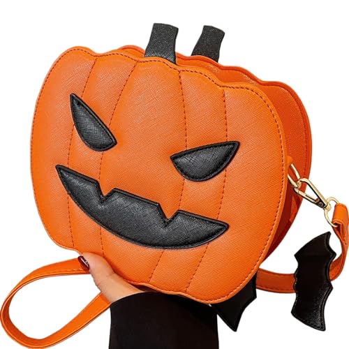 Girls Cute Little Shoulder Purse for Theme Party - PU Leather Pumpkin Crossbody2