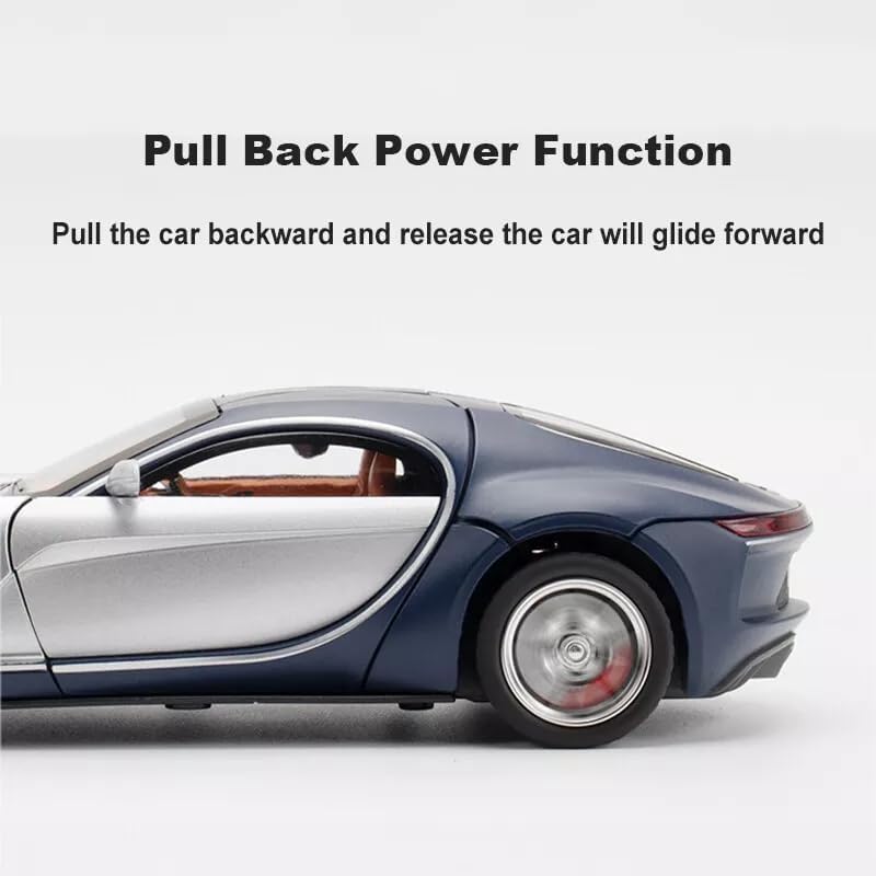 Image of Model 1:24 Bugatti Atlantic Model Alloy Metal Pull Back Die-cast Car Openable Doors with Sound and Light Vehicle Car Toy for Kids - Multicolor