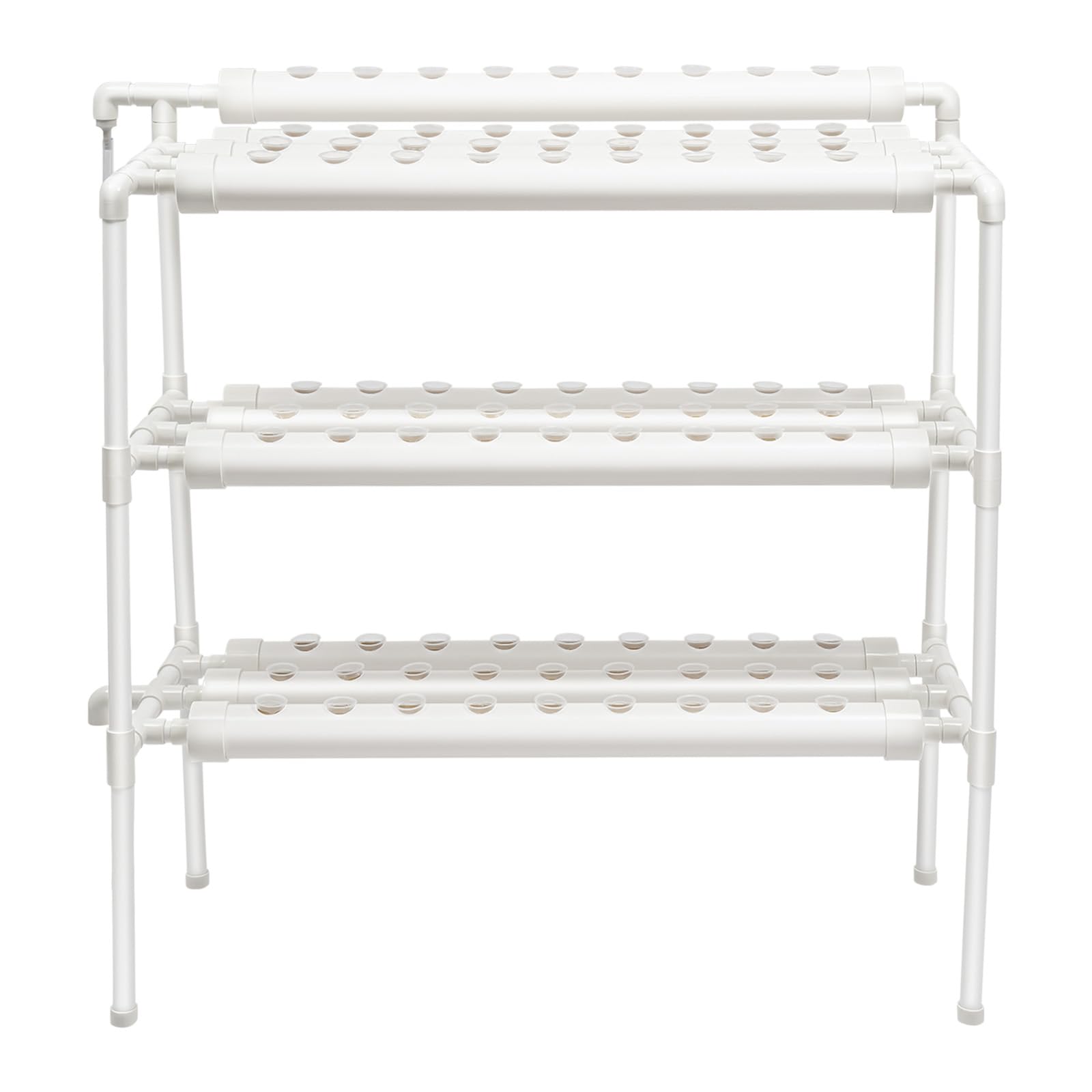 Kit Hidropónico Profesional 3 Capas, Sistema de Cultivo sin Tierra PVC con 90 Sitios de Cultivo y Bomba de Agua, Cultivo Hidropónico para Verduras/Frutas Interior/Exterior