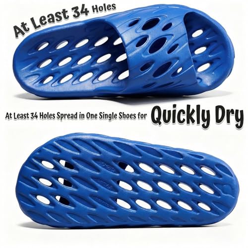 Image of Mens Shower Shoes | Bath Slippers with Holes | Quick Dry Non Slip Indoor Home Bedroom Pool Spa College Dorm Guest