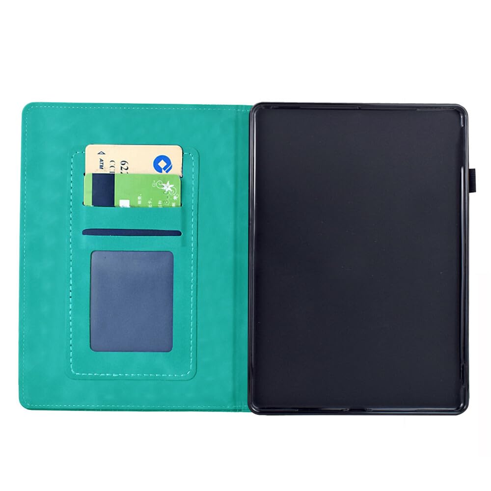 Schutzhülle für Kindle Colorsoft Signature Edition (1. Generation) 2024 (Farbe: Hellgrün), Leder, Brieftaschenformat, Muster in der Mitte