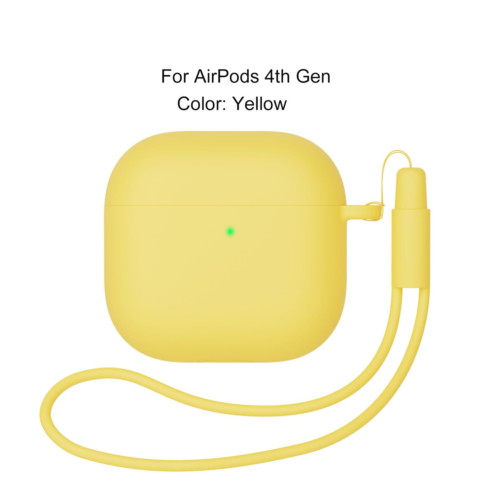 Custodia Case Compatibile con AirPods 4 2024 con Kit di Pulizia, Premium Silicone per Airpods 4 Custodia Cover Custodia protettiva in silicone antiurto, LED Frontale Visibile, Giallo - 3