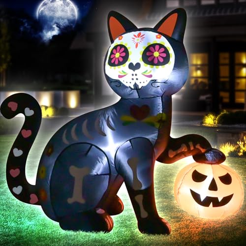 VIKIMORA 5FT Skeleton Cat Halloween Inflatable Decoration - image 3