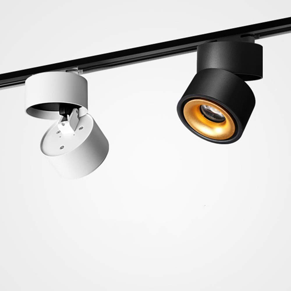 Barras De Focos 1 PCS15W 12W 10W 7W 360 ÁNGULO AJUSTE LUZ AJUSTABLE DIMMABLE LED Luz de la pista de la guía de la guía LáMpara De Techo (Body Color : 10W Black Dimmable)