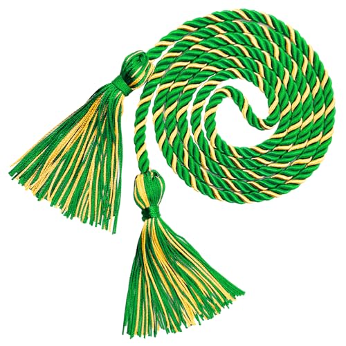 Image of Graduation Honor Cords Green and Gold Graduation Cords with Tassels, 67 inch Long for Graduation Students