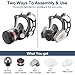 MYGCCA Full Face Respirator - Gas Respirator with 40mm Gas Filter Canister and Organic Vapor 6001 Filter for Industrial Gas, Chemical Handling, Polishing, Welding, Spraying Painting Fumes, Survival