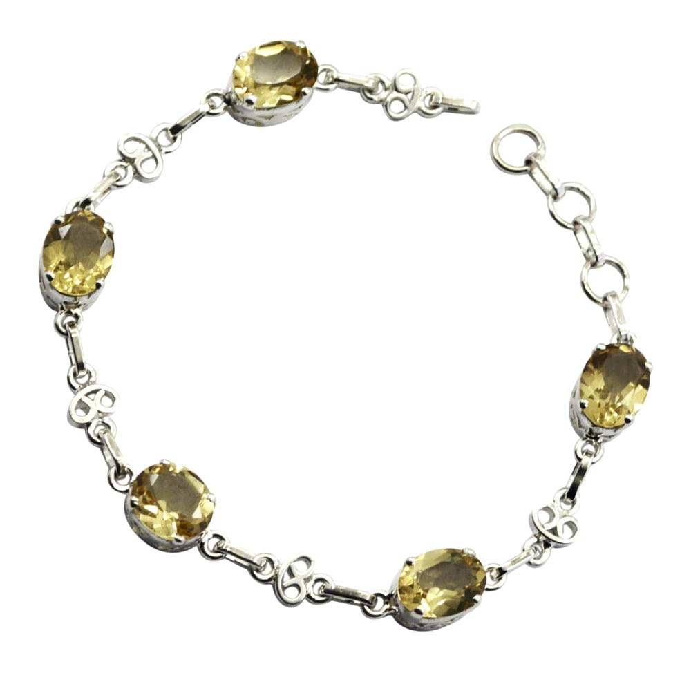 Pulsera de citrina auténtica para Mujer, Chakra, Curación, Piedra de Nacimiento, Anillo de Resorte DE 16,5 a 20,3 cm