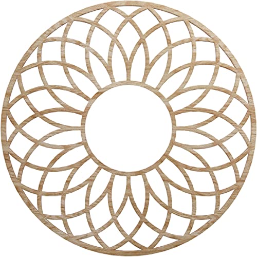 Image of Ekena Millwork 28 inchOD x 9 5 /8 inchID x 1 /4 inchT Cannes Wood Fretwork Pierced Ceiling Medallion, Red Oak