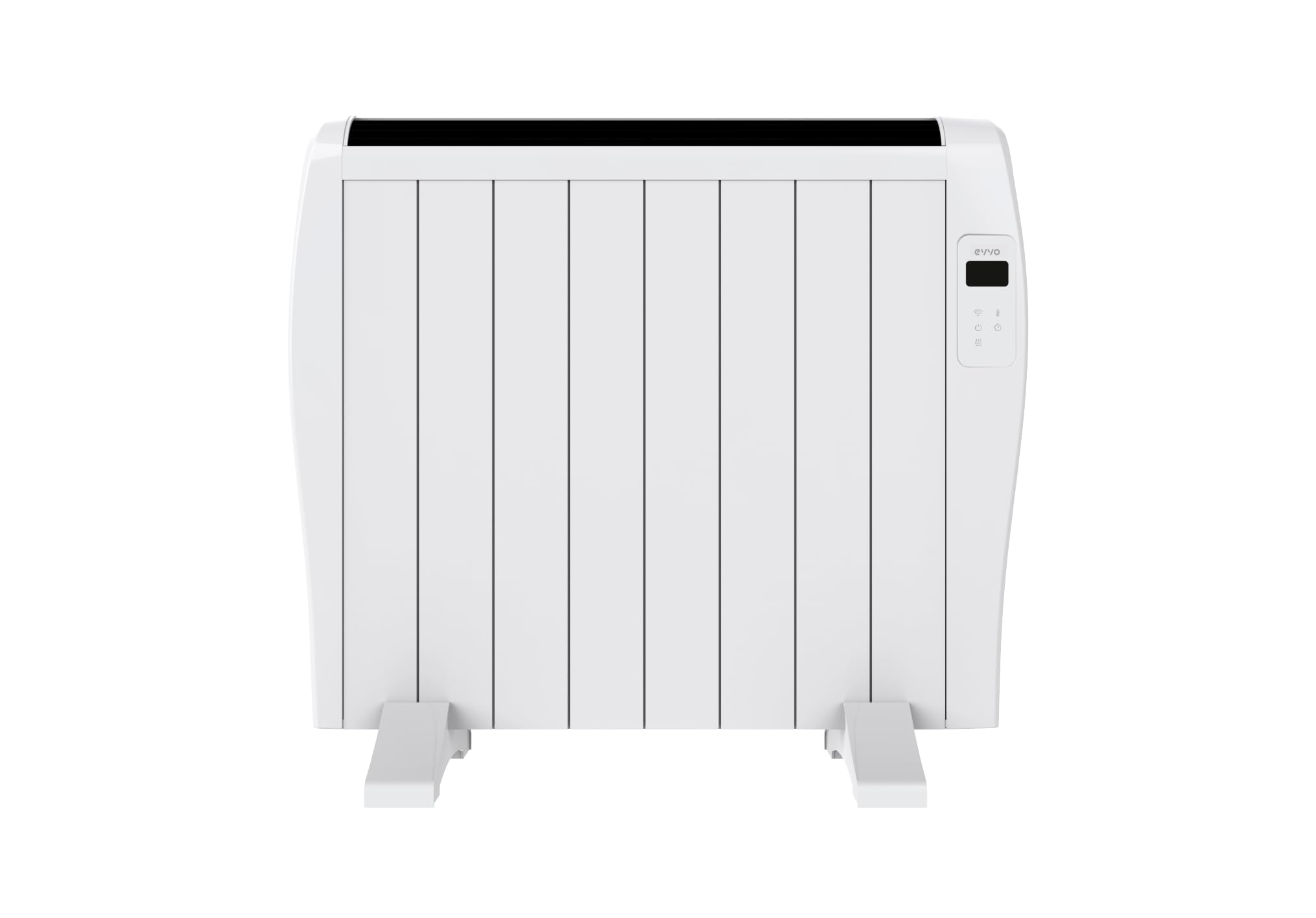 Radiador Emisor Térmico EVVO C8 Blanco, 1200W, hasta 16m2, Instalación Suelo o Pared, Google Home, 8 elementos, Bloqueo infantil, Wifi, Control remoto, Temporizador, Display LCD