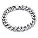 Bracelet Homme Acier Inoxydable Bijoux Hommes Poli Finition Gothique Punk Rock Lien Poignet Gourmette Bracelet chaîne Argent avec boîte-cadeau (14mm)